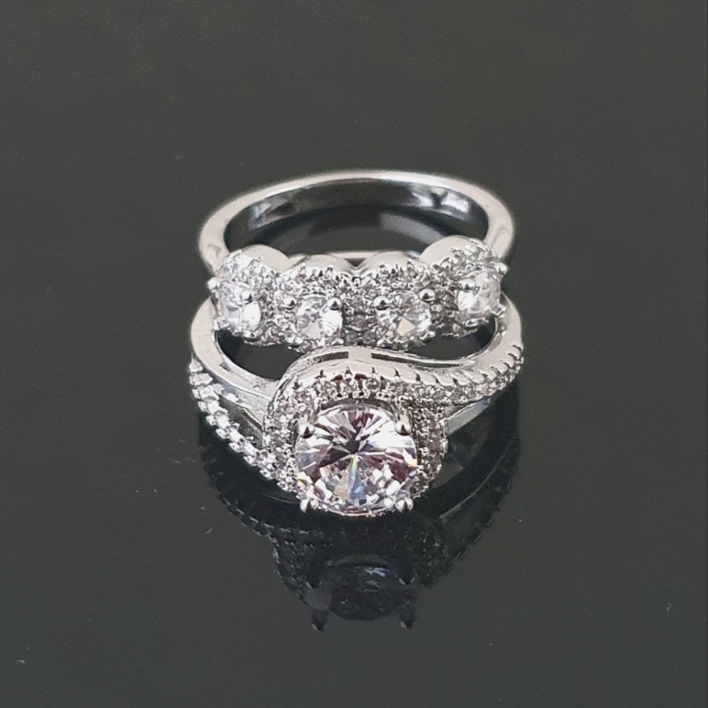 New Silver Circle Diamond Jewelry Set